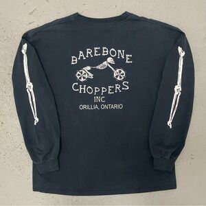 Vintage 2000s Barebone Choppers Inc Ontario Rare Biker Long Sleeve T Shirt XL